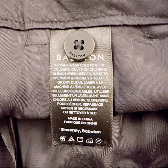 Aritzia Babaton Sadiki Pants Wide Leg Printed Black French Faces - Picture 6 of 7